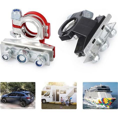 Pinces pour bornes de batterie automobile, connecteurs de batterie galvanisés en cuivre pur, pinces pour bornes de batterie, clips de batterie. (1/5)