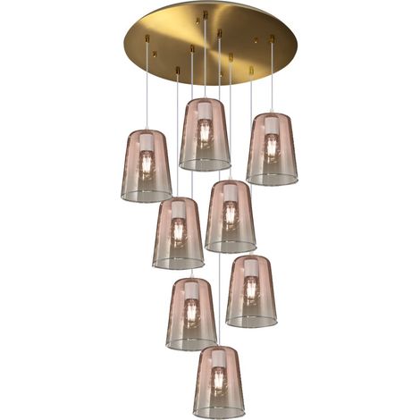 Lampadario classico top light shaded 1164os s8 t ra vetro lampada soffitto