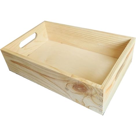 Plateau de service en bois, décoratif, rectangulaire, avec poignées, 22,5 x 35 cm (1/2)