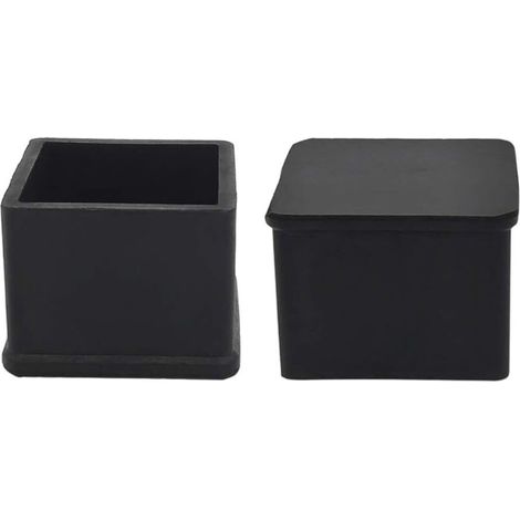 2 Pack, Chair Leg Cover Square Anti-Scratch Protective Cover Heavy Duty Rubber 35x35mm, 3.5x3.5cm, Black (1/5)