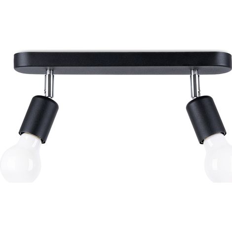 Rail plafond-mur Pure Lume Birken métal noir 2xE27 (1/5)