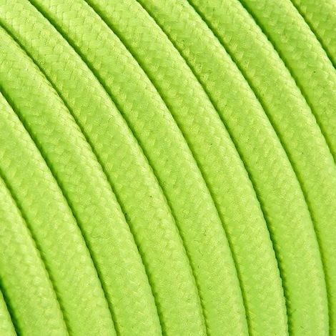 Fil Électrique Tissu Jaune Fluo 2x0,75mm² - Câble Électrique Textile de Qualité