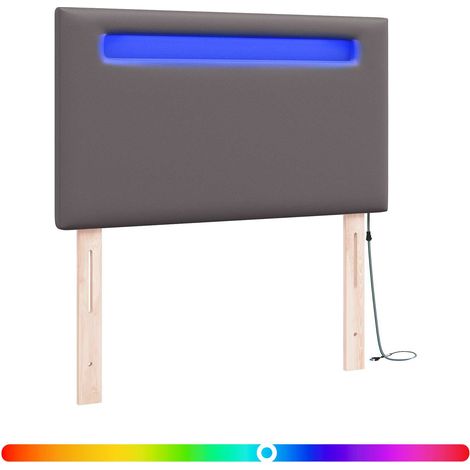 Maison Exclusive - Cabecero LED Gris 90 cm Cuero sintético
