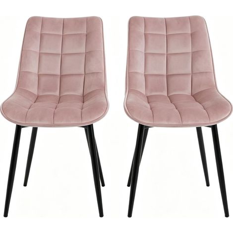 2er-Set Esszimmerstühle aus Samt in Rosa mit Metallbeinen 46 x 41 x 85,5 cm MODENUIT (1/5)