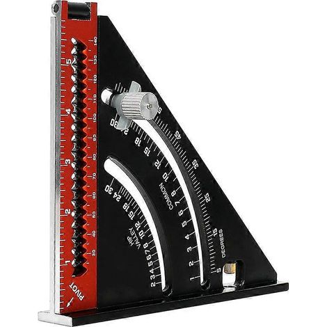 Équerre de charpentier en métal et aluminium, pliable, multifonction, avec équerre, rapporteur d'angle 45° et 90°. (1/5)