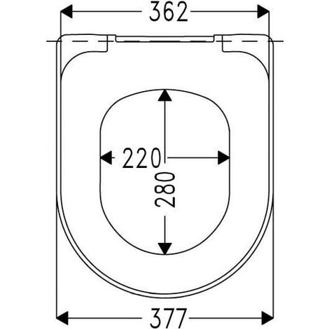 Haro Tube siège WC adapté à V+B Subway 541086 blanc , charnières en acier inoxydable, chevilles rabattables, disque fendu, sans SoftClose