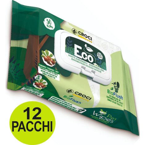 OFFERTA 12 Confezioni da 30 Salviette ciascuna umidificate Eco alla mandorla e burro di Karitè