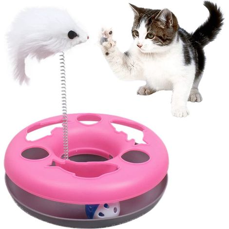 Jouet interactif pour chat : balle à attraper et à rouler, jouet amusant pour chaton avec souris d'exercice et puzzle de Noël (1/4)