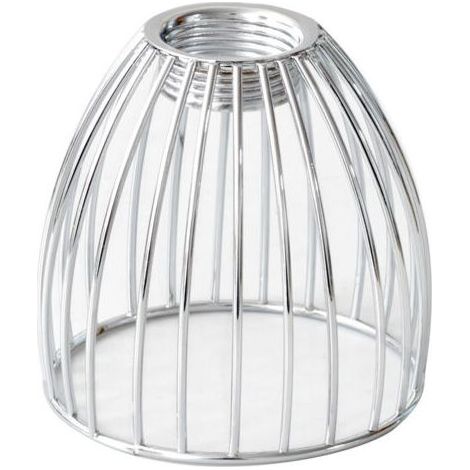 Lampenschirm aus Metallkäfig für Pendelleuchte, 8 x 8 x 8 cm, Lampenschirm aus Schmiedeeisen für Innenlampen, dekoratives Beleuchtungsaccessoire, Industriestil, Silber (1/5)
