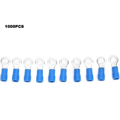 1000 Stück kaltgepresste O-Typ RV2-5 Messing-isolierte Crimp-Anschlussklemmen-Set für Elektromotoren (1/4)