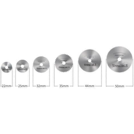 QORVA-Disques de Coupe pour Outil Rotatif, Lames de Perceuse à Disque, HSS, Mini Lames de scie en acier rapide Circulaire pour la Coupe du bois, Plastique et Métal (8 Pièces) (1/5)