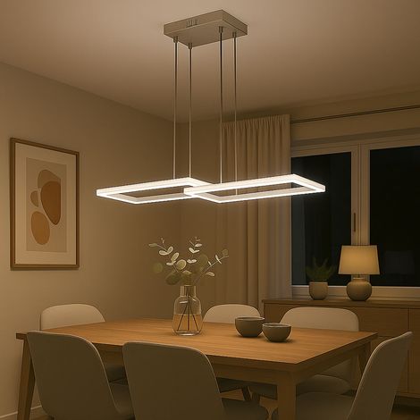 Hängelampe Wohnzimmerlampe Pendelleuchte Deckenlampe Esszimmerleuchte, Metall Kunststoff silber, Fernbedienung dimmbar RGB LED Rainbow Effekt, 1x 40W 2300Lm 2700-6500K, L 119,5 cm