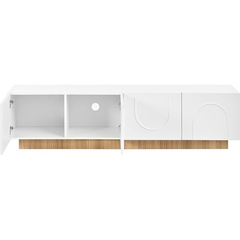 Mobile TV bianco 170 cm con 4 ante e vano portaoggetti, MDF e PB (1/5)