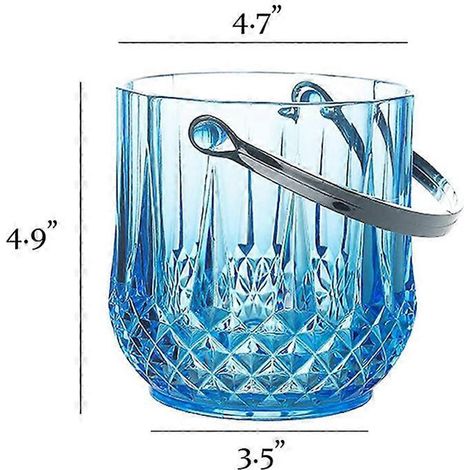 Seau à glace 1200 ml en plastique transparent avec poignée, seau à vin en acrylique pour champagne bière vin, idéal fête barbecue pique-nique (1/3)
