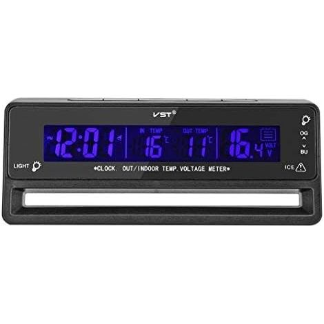 Multifonction Voiture Tension Numérique LCD Température Intérieur et Extérieur Thermomètre Alarme Horloge (1/5)
