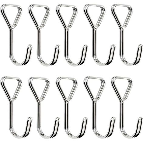 Lntyq 10 Stück Spiralhaken, Spannhaken aus Edelstahl, elastische Bungee-Haken, elastische Spannhaken, für Zelte, Fahrräder, Gepäcksicherung, Befestigungshaken