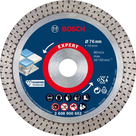 Bosch EXPERT HardCeramic 76 mm Diamond Cutting Disc 76 x 1.5 x 10 mm 2608900652