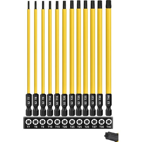 12pcs T7-T40 Tamper Proof Torx Screwdriver Bits 150 mm Magnetic (1/5)