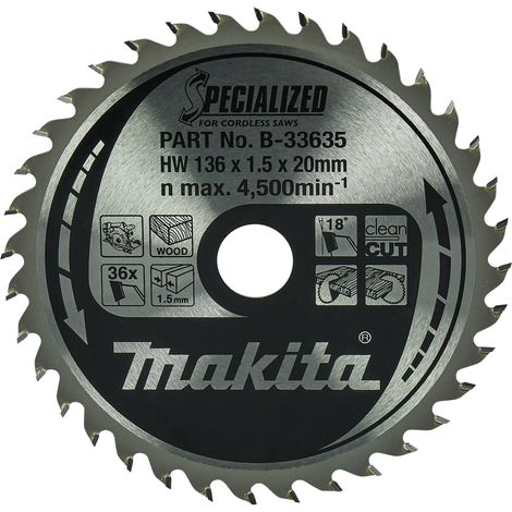 MAKITA B-33635 Specialized for wood 136mm x 20mm x 36T