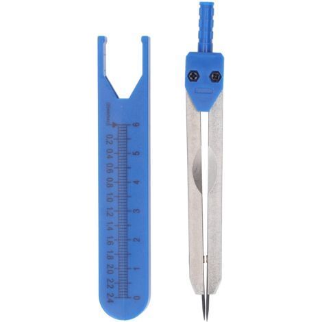 Bussola ECG in acciaio inox, righello da 0 a 2,4 pollici, strumento di misurazione per disegno tecnico, blu (1/5)