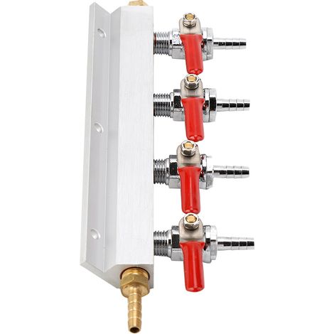 Distributeur de gaz CO2 4 voies pour bière, collecteur multifonction en laiton, séparateur d'air pour maison, régulateur de pression, kit de tirage. (1/5)