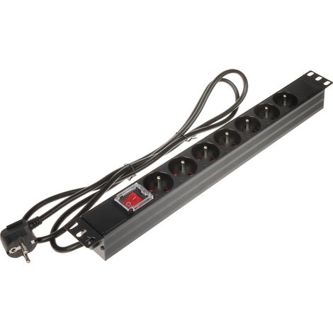 Regleta de enchufes PD-7/R-N de 1,8 m