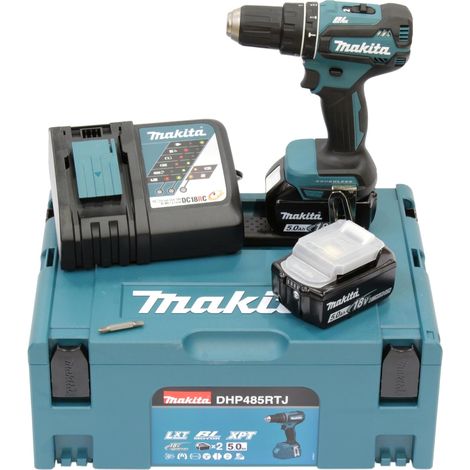 Taladro atornillador MAKITA DDF485RTJ - 18V - 2 baterías BL1850B - Cargador DC18RC