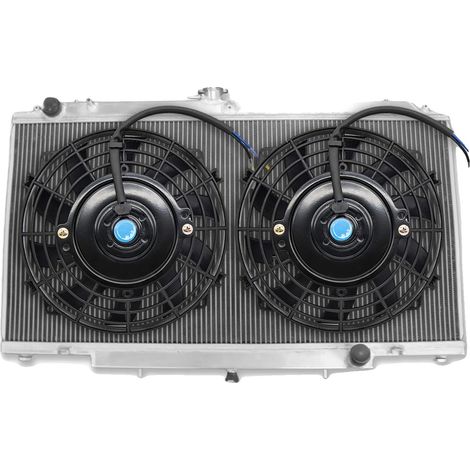 Radiador de aluminio, tamaño del núcleo 905 mm x 450 mm x 52 mm, tamaño total 925 mm x 545 mm x 65 mm, diámetro de entrada/salida 34 mm, diseño de 3 filas, compatible con Nissan GU Patrol Y61 gasolina (1/5)