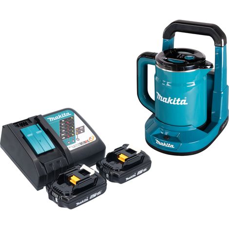 Makita DKT 360 RA2 Akku Wasserkocher 36 V ( 2x 18 V ) 0,8 L + 2x Akku 2,0 Ah + Ladegerät