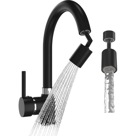 MITIGEUR DE CUISINE AÉRATEUR NOIR ROBINET RÉGLABLE (1/5)