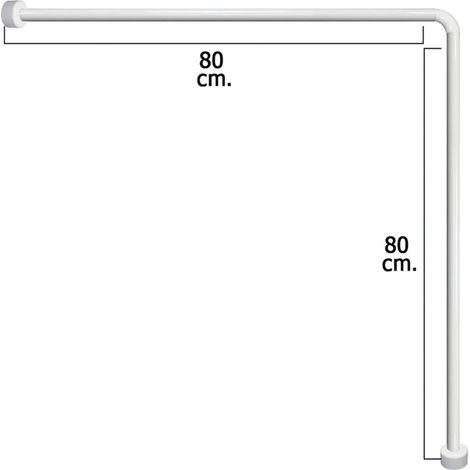 Tringle à rideau de douche en aluminium blanc 80x80 cm – Résistante à la corrosion – Installation facile dans toutes les salles de bain (1/3)