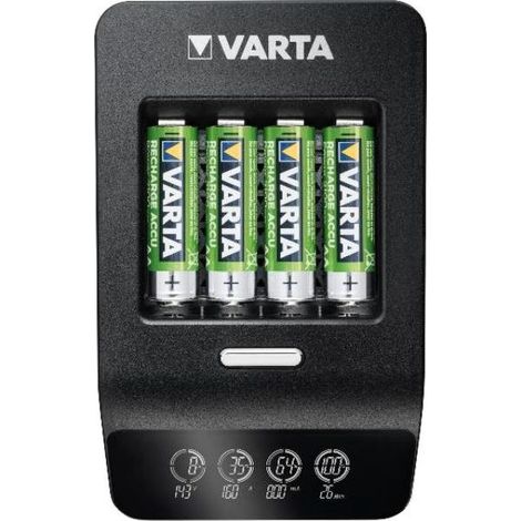 Caricabatterie Varta LCD Ultra Fast nero per 4 pile AA AAA