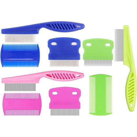 9 Peigne Anti Poux, Peigne Anti Puces pour Chat et Chien, Peigne Puces Chat et Chien pour Enlever les Taches de Larmes/Poux/Tangles/Croûte/Saleté
