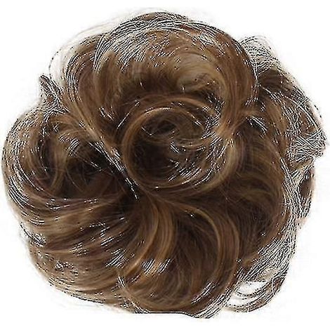Lockiger, unordentlicher Dutt, volles und welliges Haargummi-Light Brown (1/3)