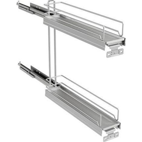 VS SUB Slim Etagenauszug mit 2 Auszugböden, silberfarben (1/3)