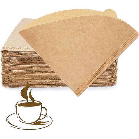 Filtres à café en papier, taille 02, 200 unités, naturels et non blanchis, jetables, compatibles avec les cafetières à filtre. (1/5)
