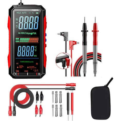 High-Precision Smart Digital Multimeter - 18-in-1 with Overload Protection, Continuity Test, AC/DC Voltage Detection and Automatic Range Selection - (1/2)