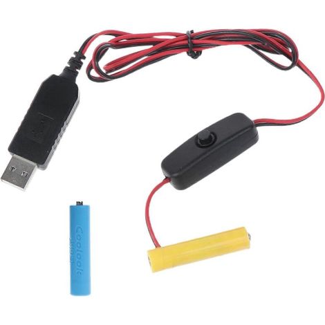 Câble d'alimentation USB pour horloge jouet électrique, bande LED - 1 mètre (1/4)