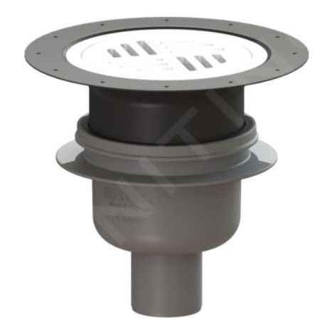 Kessel Siphons salle d'eau - Vidage de sol, avec grille, diamètre 20 cm, blanc/plastique 40250.30 (1/2)