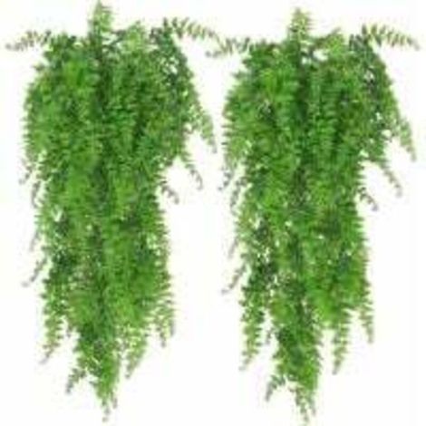 Plante suspendue artificielle – 2 pièces de feuilles de lierre artificielles pour intérieur et extérieur, décoration verte pour salon, jardin, mariage (1/5)