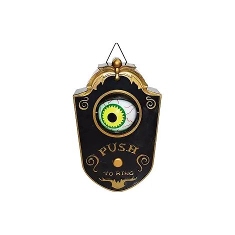 Sonnette d'Halloween en forme d'œil, yeux brillants et sons effrayants, décoration de porte, accessoire pour fête d'horreur (1/5)