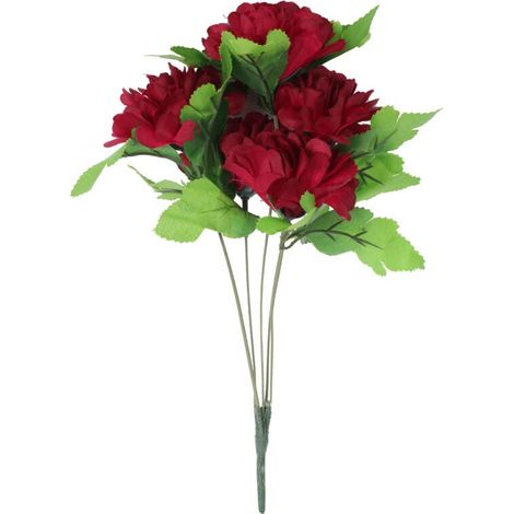 Strauß aus 5 bordeauxroten Chrysanthemen (1/2)