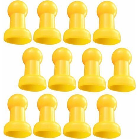 12 x Bouchons de Trampoline Capuchons de Poteau Accessoires de Trampoline 8x5cm Jaune - (1/4)