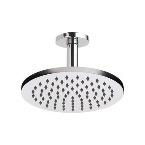 Milano Mirage 200mm Round Fixed Rainfall Shower Head with Ceiling Mounted Arm - Chrome (1/3)