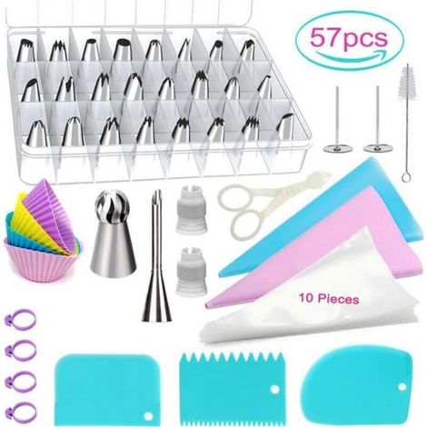 Kit De Décoration De Gâteau Douilles Poche Douille Patisserie En Acier Inoxydable DIY Kits Réutilisable Pour Décoration De (1/4)