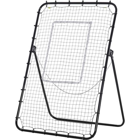 Rete Rimbalzo da Calcio 123x73x178,5 cm con Bersaglio in Metallo Nero (1/5)
