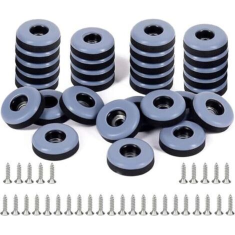 Lot de 30 Clous Patins pour Meubles Ronds 19mm Patins en Téflon à Visser pour Chaises Tables Armoires