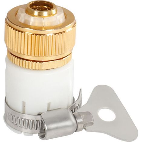 Raccord d'eau de jardin en laiton massif 1/2 pouce tuyau de lavage de voiture adaptateur de robinet eau Vintage Machine à laver robinet universel raccord rapide raccord de tuyau (1/4)