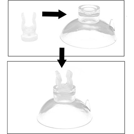 Ventouse pour Tuyau d'Aquarium Lot de 20 Ventouses de Fixation avec Clips Transparents pour Tube d'Air et Pompe à Oxygène Bassin Poisson CO2 4-6mm (1/5)