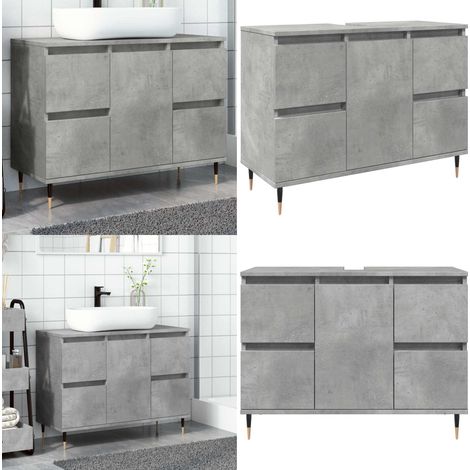 vidaXL Badschrank Betongrau 80x33x60 cm Holzwerkstoff (1/5)